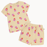 Shell And Shoreline Set - Pink Towelling Shorts And T-shirt Set