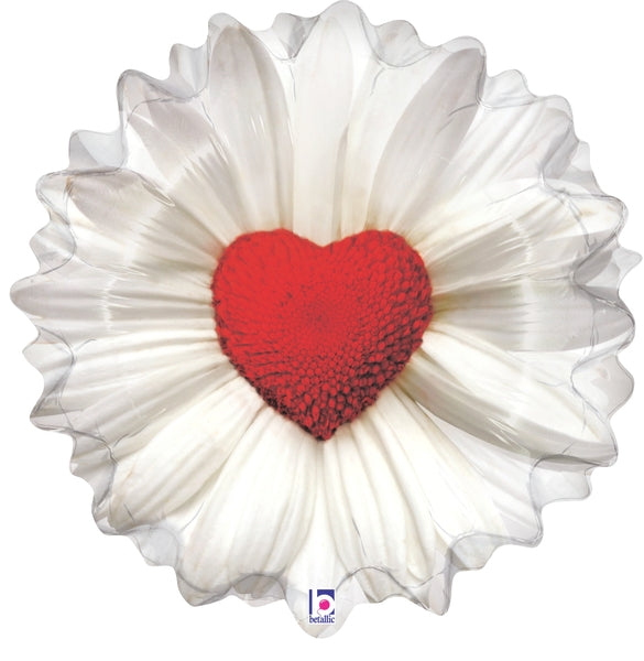 Daisy Heart Shape Foil Balloon 24"