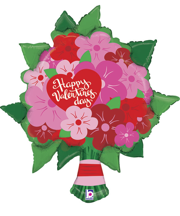 Valentine Flower Bouquet Foil Balloon 38"