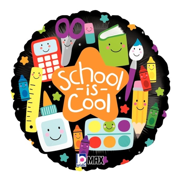 بالون من رقائق معدنية مكتوب عليه School is Cool مقاس 18 بوصة