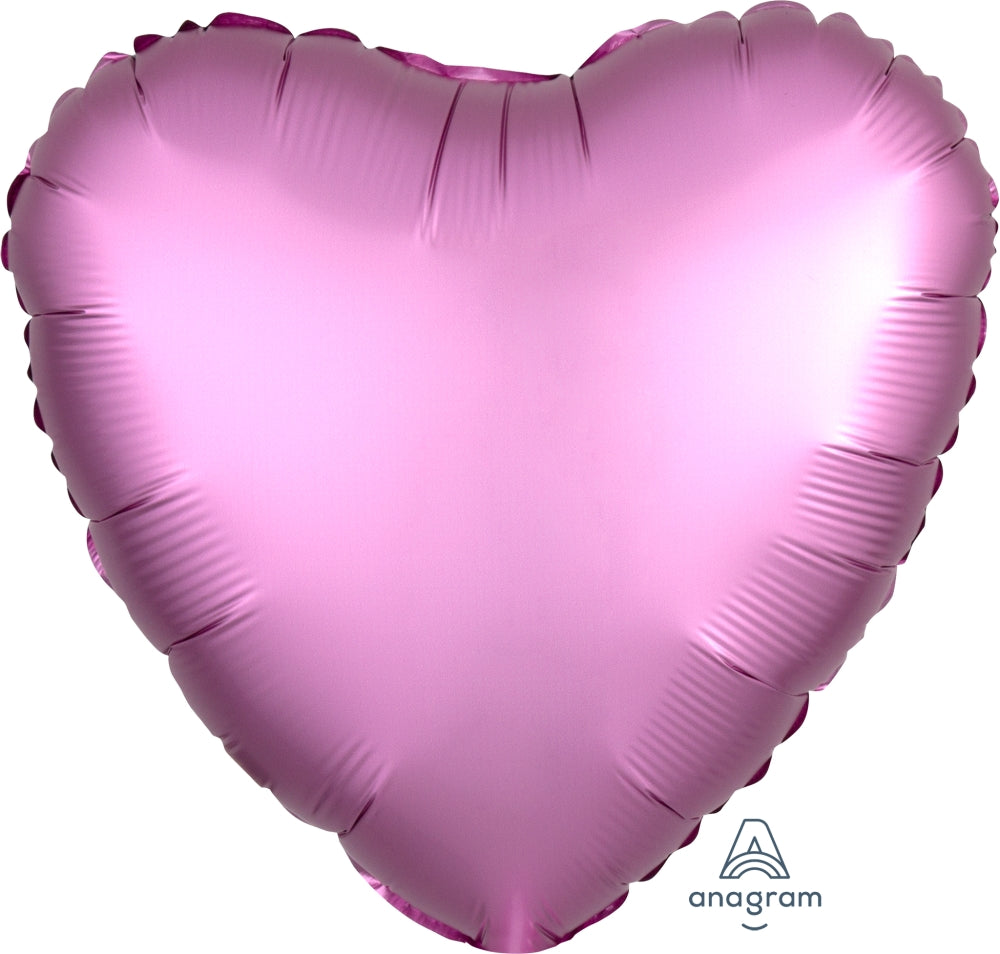 18" Heart Balloon Satin Luxe Flamingo