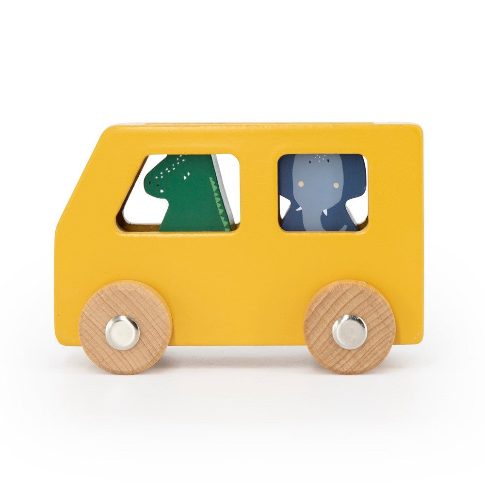 Wooden animal car set