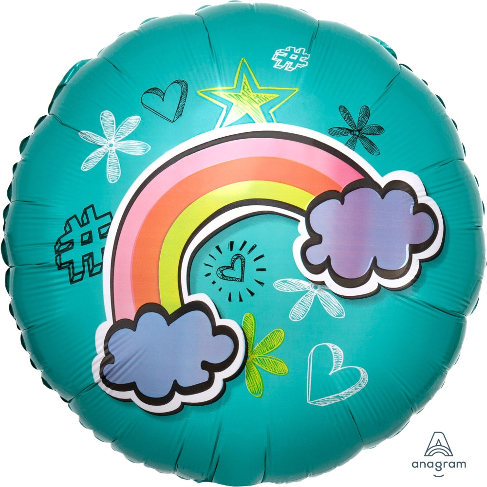 Rainbow Selfie Celebration Balloon 17"