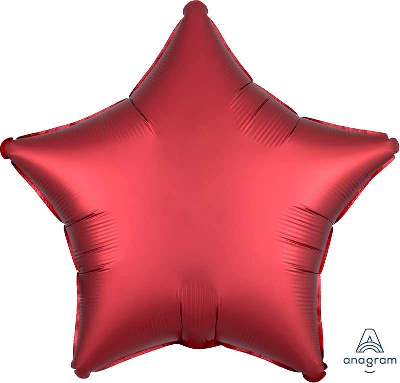 Satin Luxe Sangria Star Foil Balloon 18"