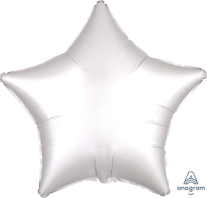 18" Star Balloon Satin Luxe White