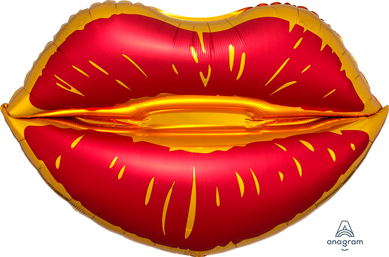 Satin Sangria Lips SuperShape Foil Balloon 31"