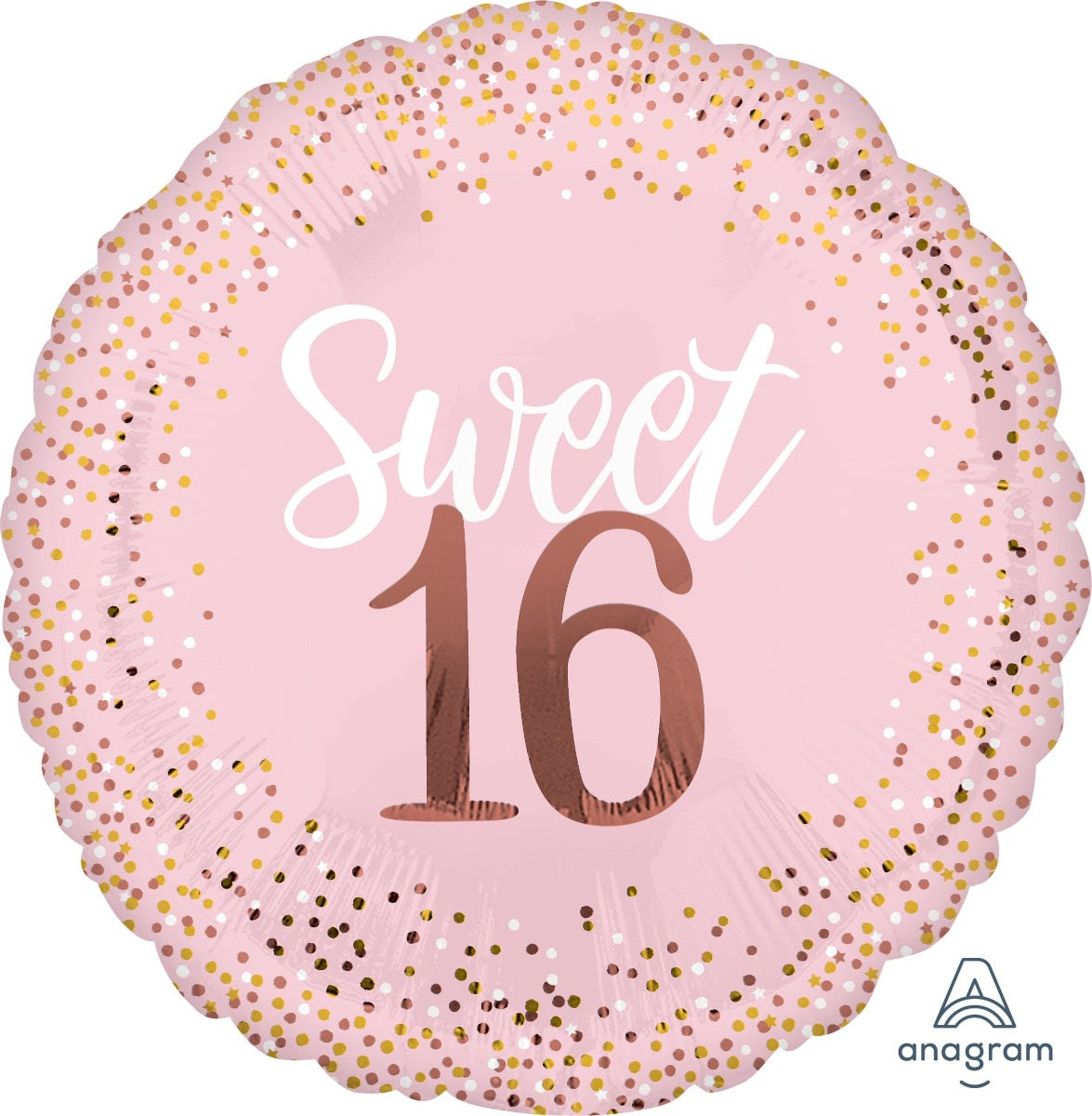 Jumbo Sweet Sixteen Blush Foil Balloon 28"