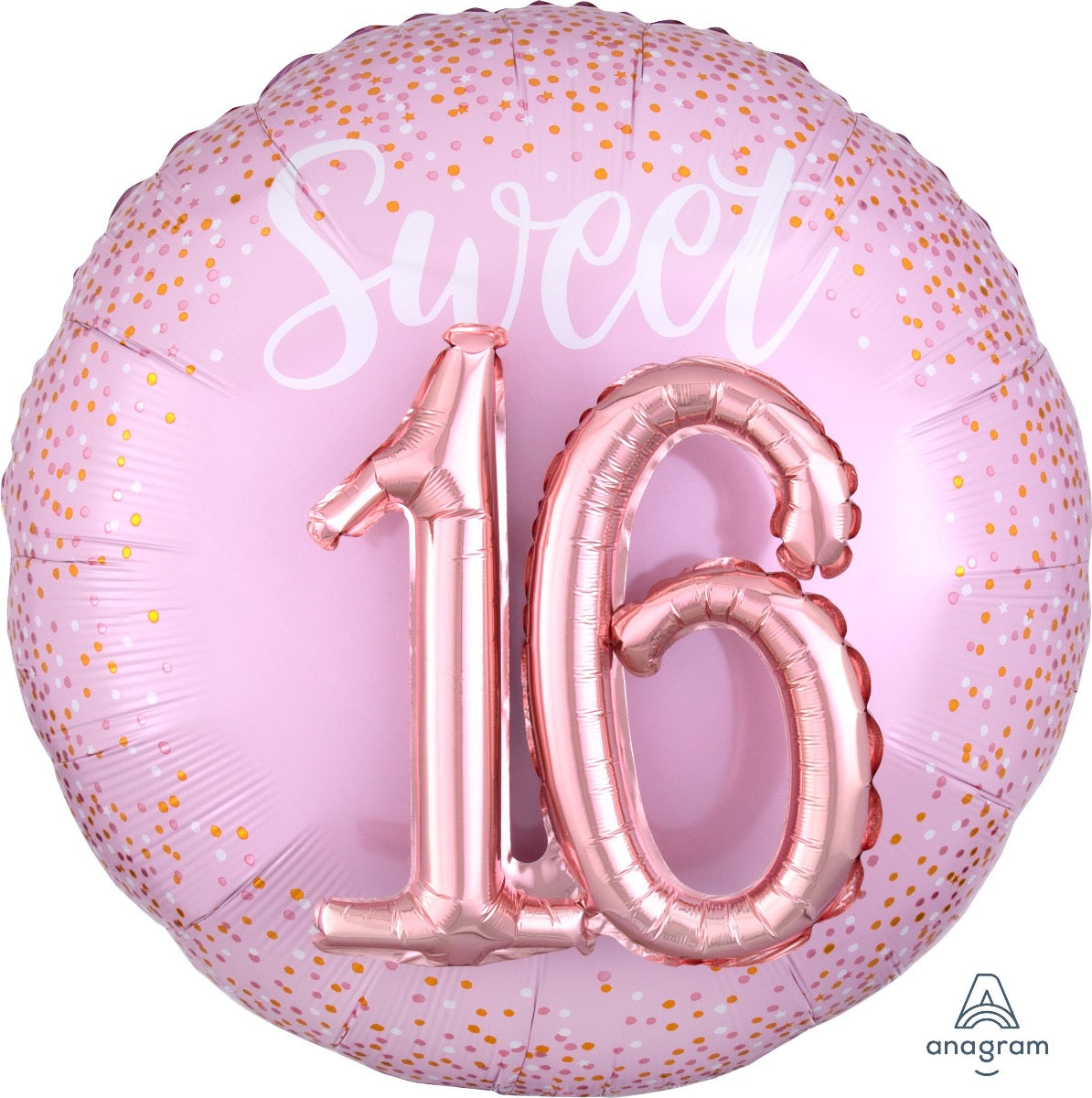 Multi-Balloon Sweet Sixteen Blush Foil Balloon 36"