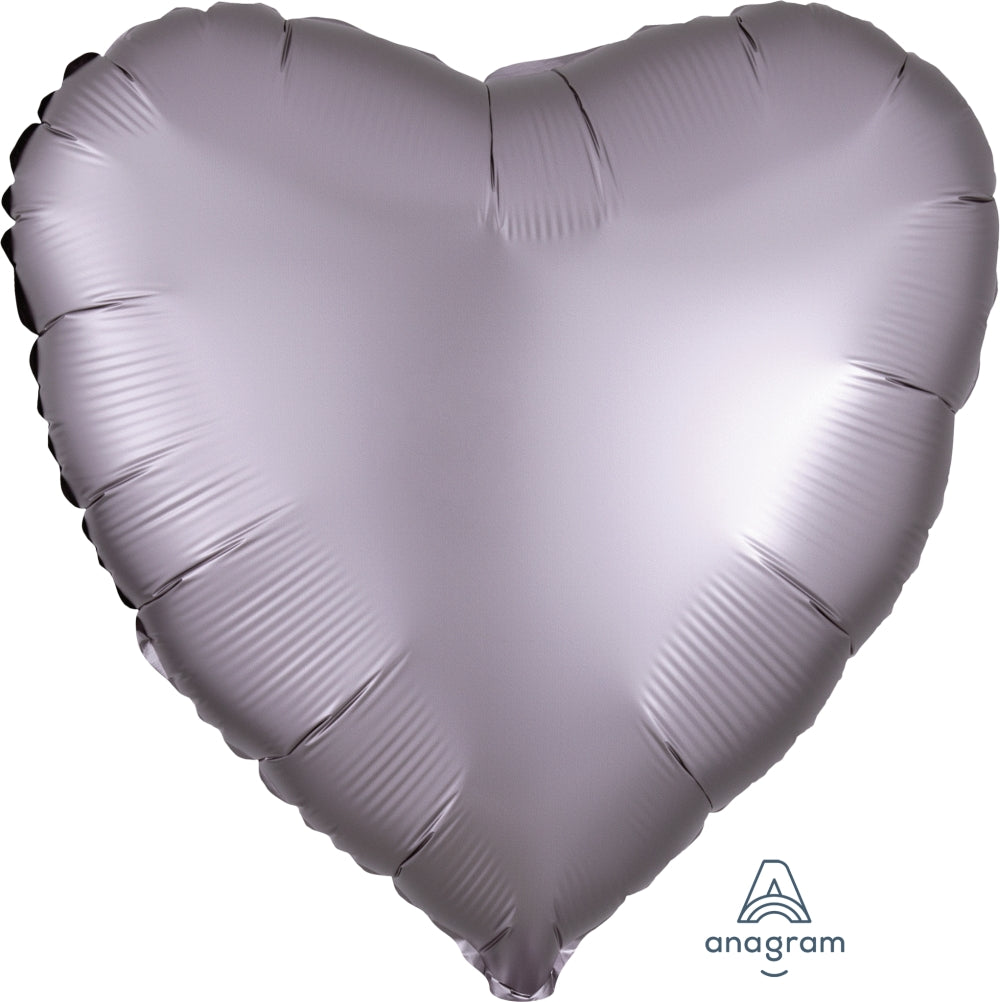 18" Heart Balloon Satin Luxe Silver