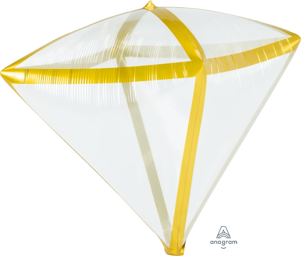 Gold Trim Diamondz Foil Balloon 17" x 15"