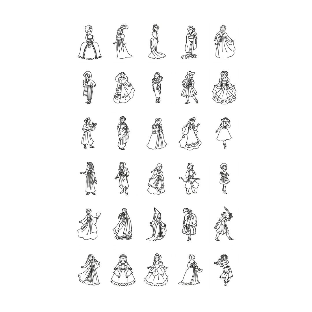 Kidydraw-Mini Lcd Tracing Book - Princesses