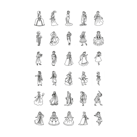 Kidydraw-Mini Lcd Tracing Book - Princesses