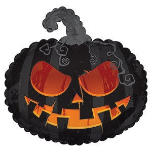 Scary Black Pumpkin Balloon 22"