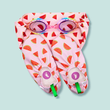 Pack - Goggles & Water Shoes Watermelon