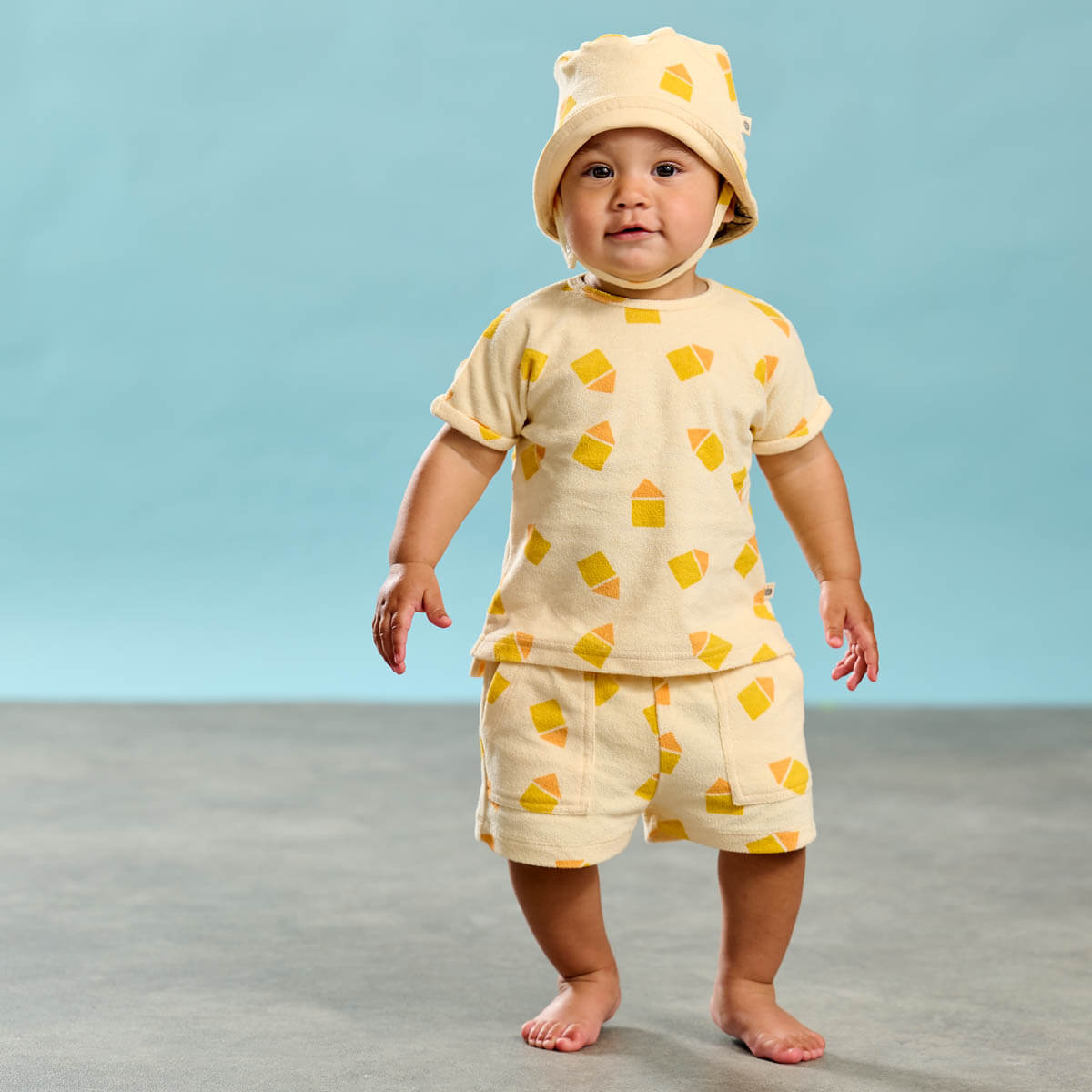 Shell and Shoreline T-Shirt And Short Set - Yellow Beach Hut