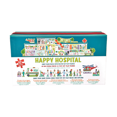 60 Pieces Giant Floor Puzzle with Pop Out Pieces - Happy Hospital