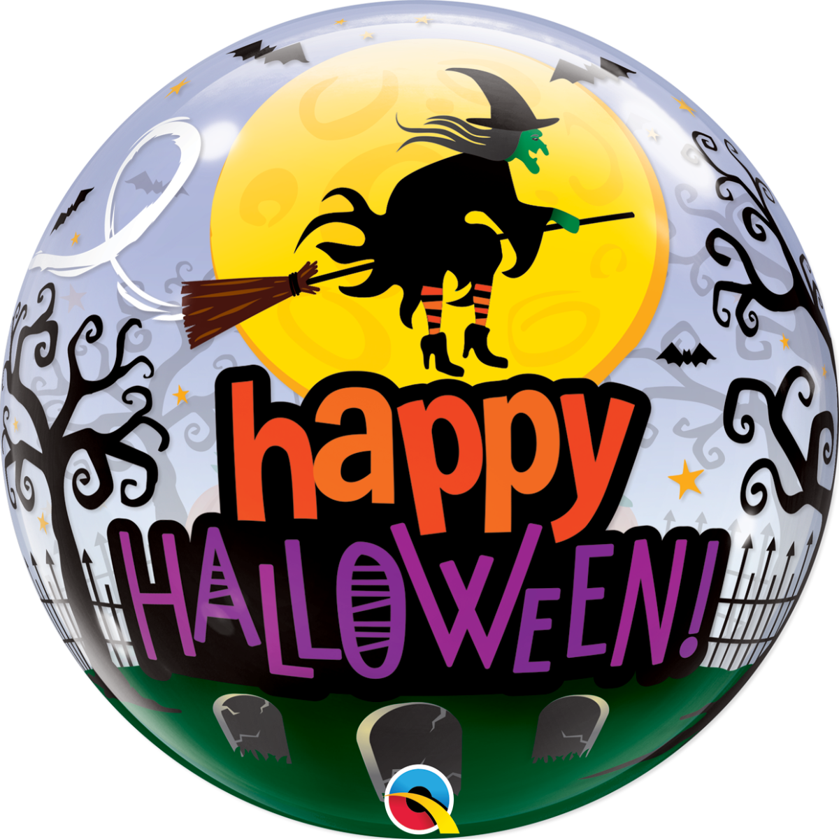 Halloween Witch Haunting Bubble Balloon 22"