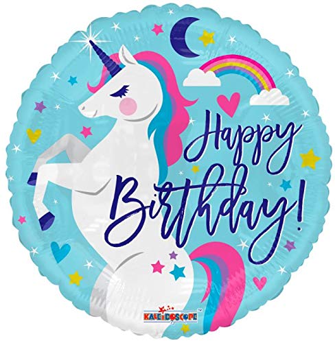 18" Happy Birthday Magical Rainbow Unicorn Foil Balloon