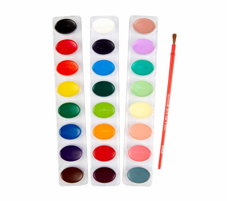 Washable Watercolors with Brush set of 24
