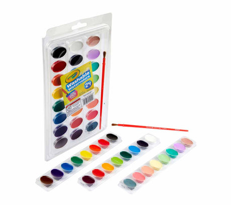 Washable Watercolors with Brush set of 24