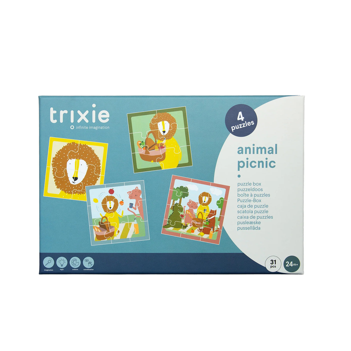 Puzzle box - Animal picnic - 4 puzzles