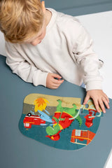 Shape puzzle - Fireman Mr. Dino - 12 pcs
