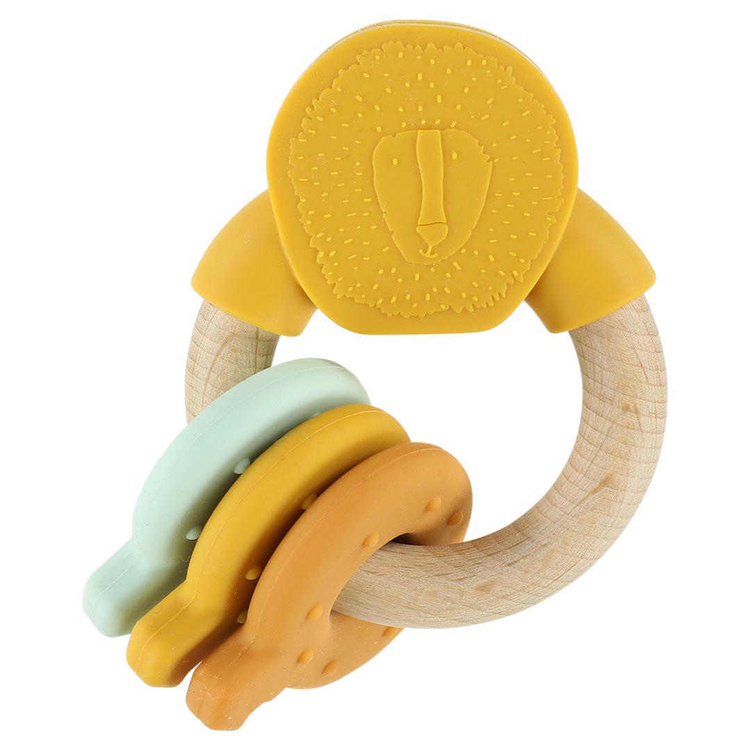 Wooden silicone activity ring - Mr. Lion