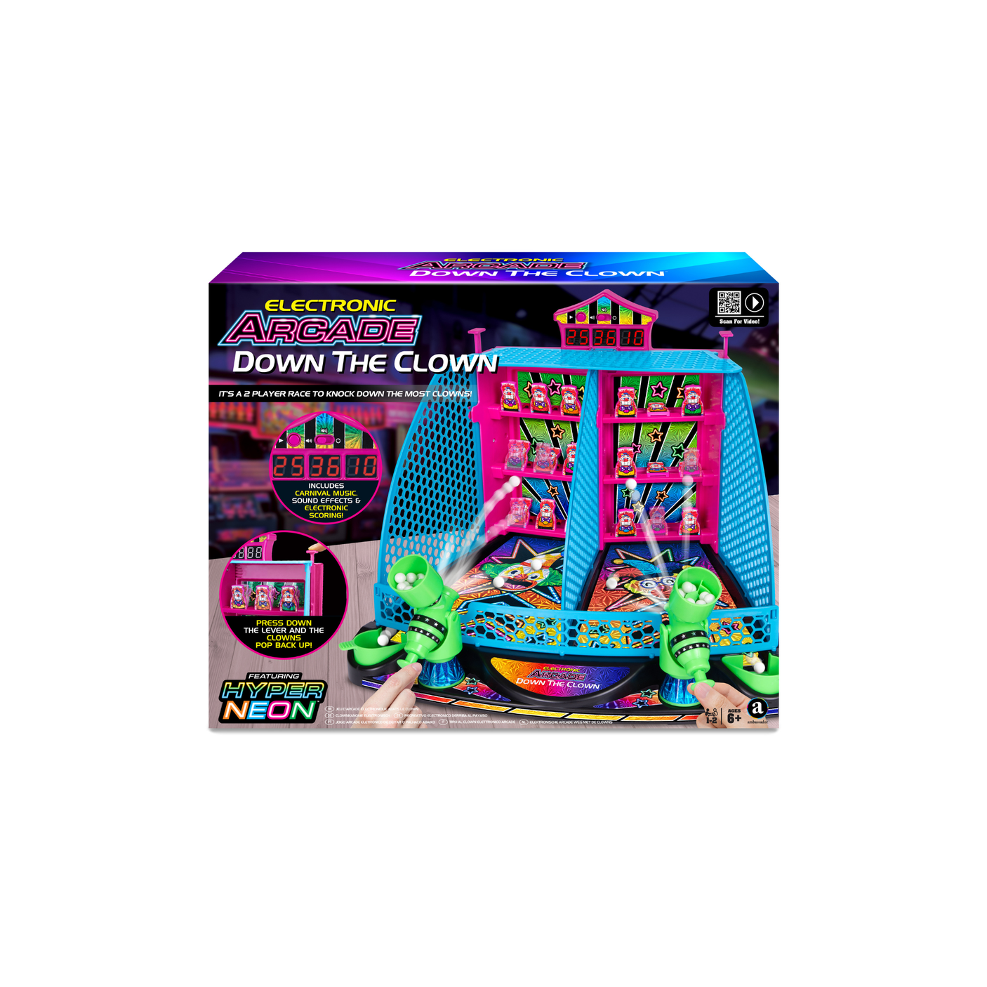 Electronic Arcade Down-The-Clown (Hyper Neon Series)