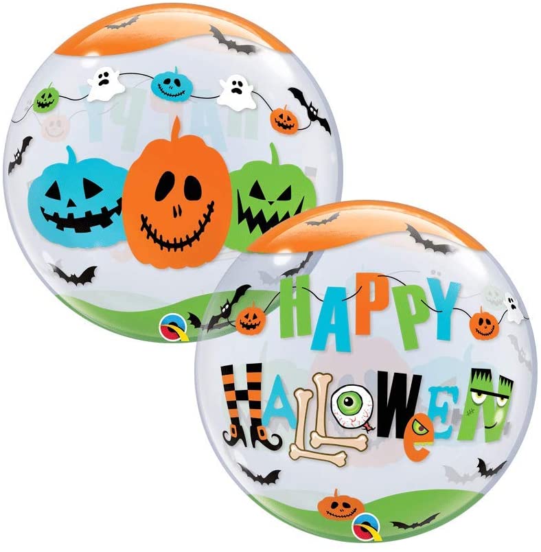 Round Halloween Fun Font Bubble Balloon 22"