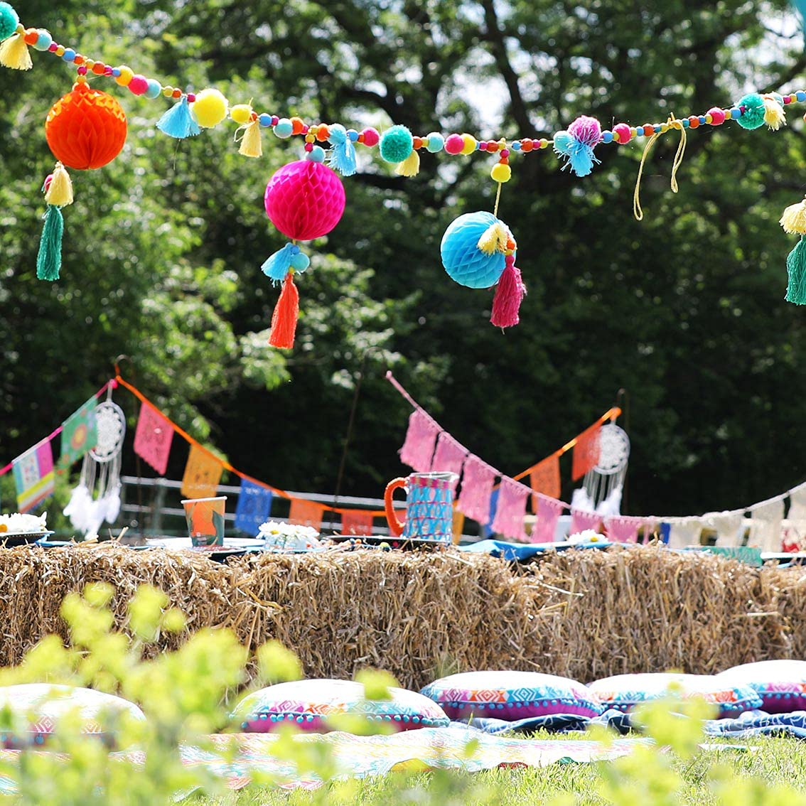 Boho Pom Poms Garland