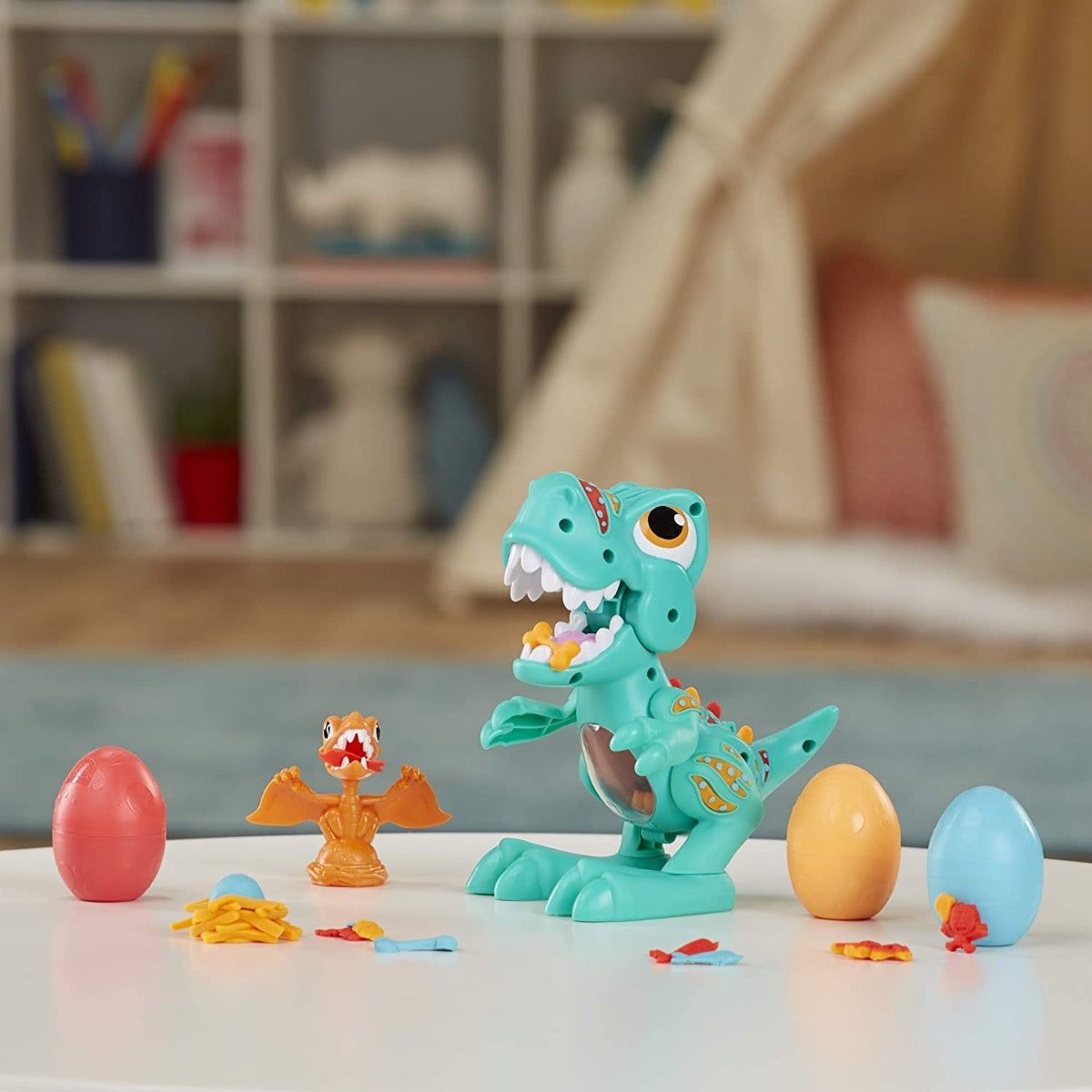 Play-Doh Dino Crew Crunchin' T-Rex Toy with Funny Dinosaur Sounds and 3 Eggs