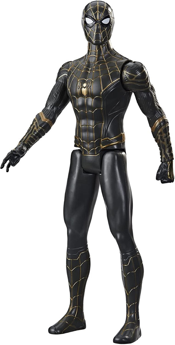 Spider-Man Marvel Titan Hero Series 12-Inch Black and Gold Suit Action Figure Toy, Inspired Movie, for Kids Ages 4 and Up