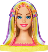 Barbie Doll Deluxe Styling Head with Color Reveal Accessories and Straight Blonde Neon Rainbow Hair