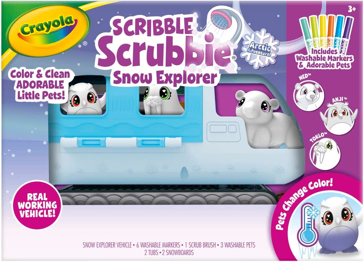 Crayola Scribble Scrubbie Pets Arctic Snow Explorer, Color & Wash Creative Toy