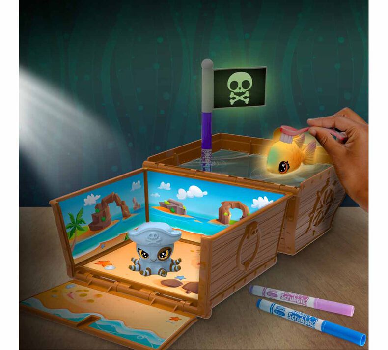 Scribble Scrubbie Pets Glow Ocean Treasure Chest Playset