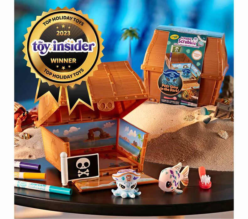 Scribble Scrubbie Pets Glow Ocean Treasure Chest Playset