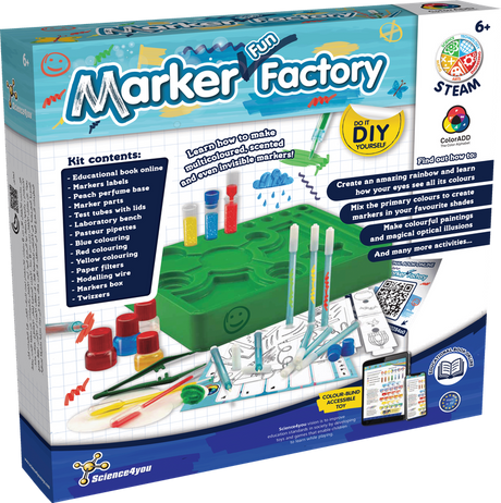 Markers Factory Kids Art Kit – Washable Markers, Creative Drawing & Coloring Activity Set