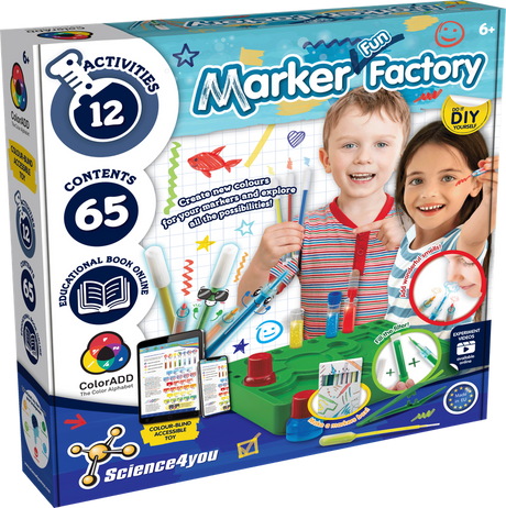 Markers Factory Kids Art Kit – Washable Markers, Creative Drawing & Coloring Activity Set