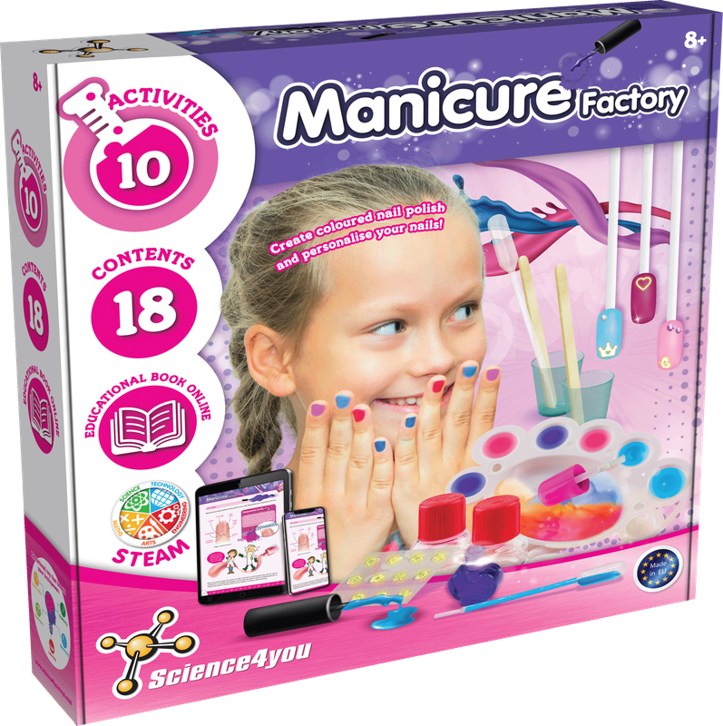 Manicure Factory Pretend Play Set for Kids – Nail Salon Toy with Nail Polish, Tools & Accessories