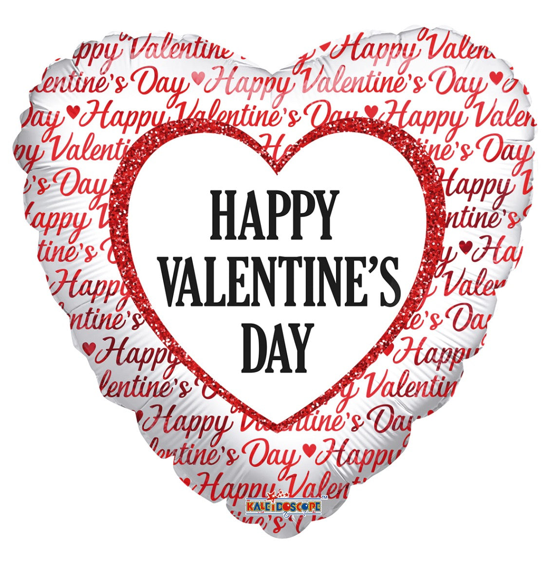 Happy Valentine's Day Red And White Foil Balloon 17"