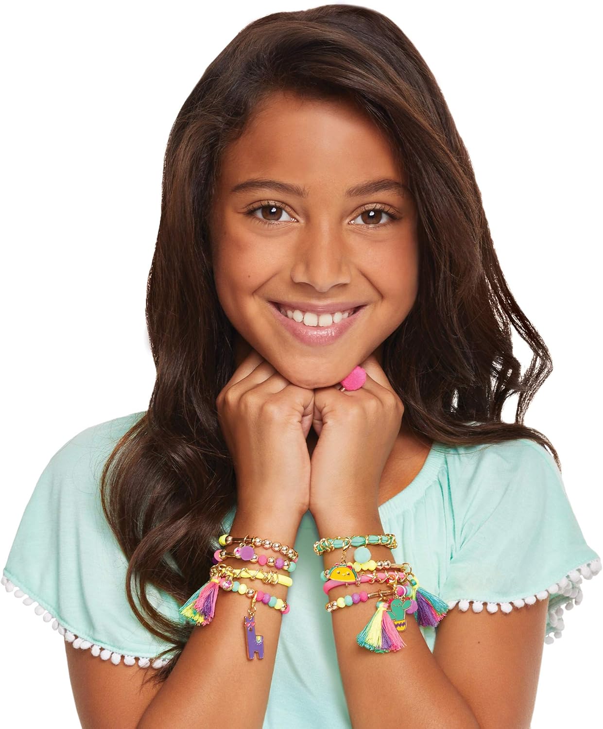 Neo-Brite Chains & Charms Kit - Create 10 Unique Cord & Tassel Charm Bracelets, 195 Pieces