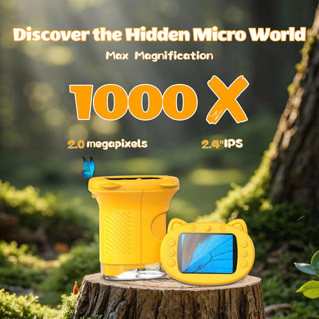 1000X Portable Mini Pocket Microscope with 2.4″ IPS Screen