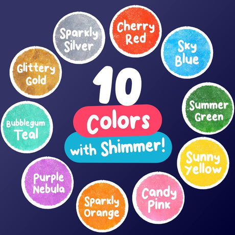 Chalkola Kids Washable Dot Markers 10 Shimmer Colors