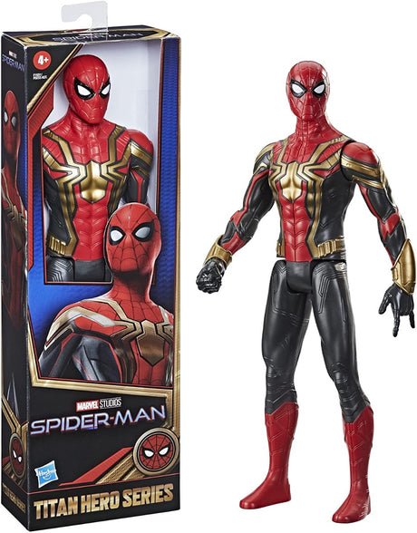 Spider-Man Marvel Titan Hero Series 12-Inch New Red, Blue and Black Suit Action Figure Toy, Movie Inspired, for Kids Ages 4 and Up