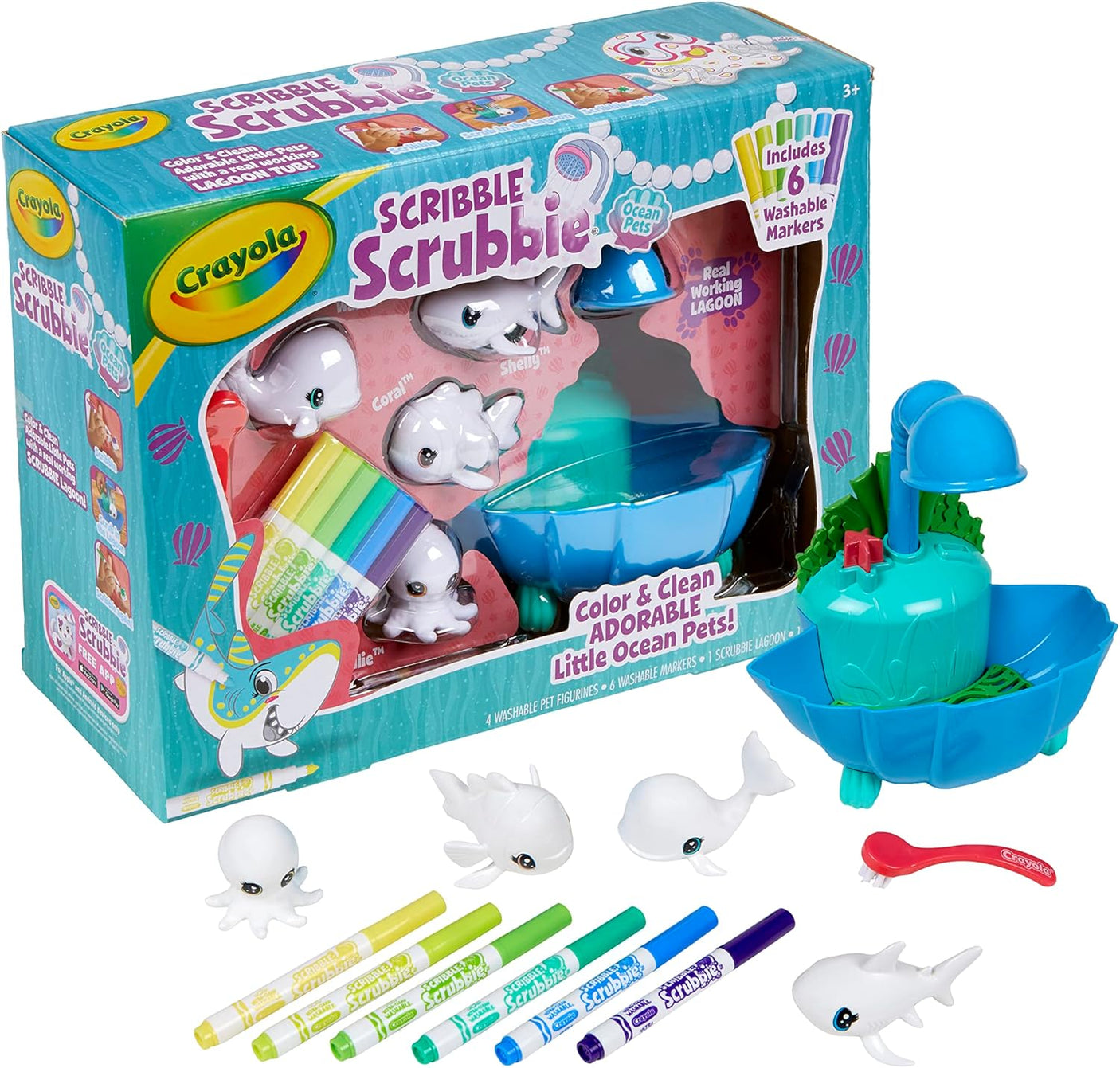 Scribble Scrubbie Ocean Pets - Lagoon Tub Set