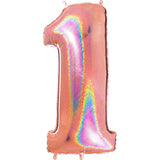 Glitter Rose Gold Number Balloon 40"
