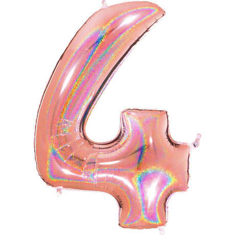 Glitter Rose Gold Number Balloon 40"