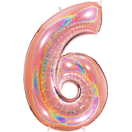 Glitter Rose Gold Number Balloon 40"