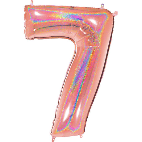Glitter Rose Gold Number Balloon 40"