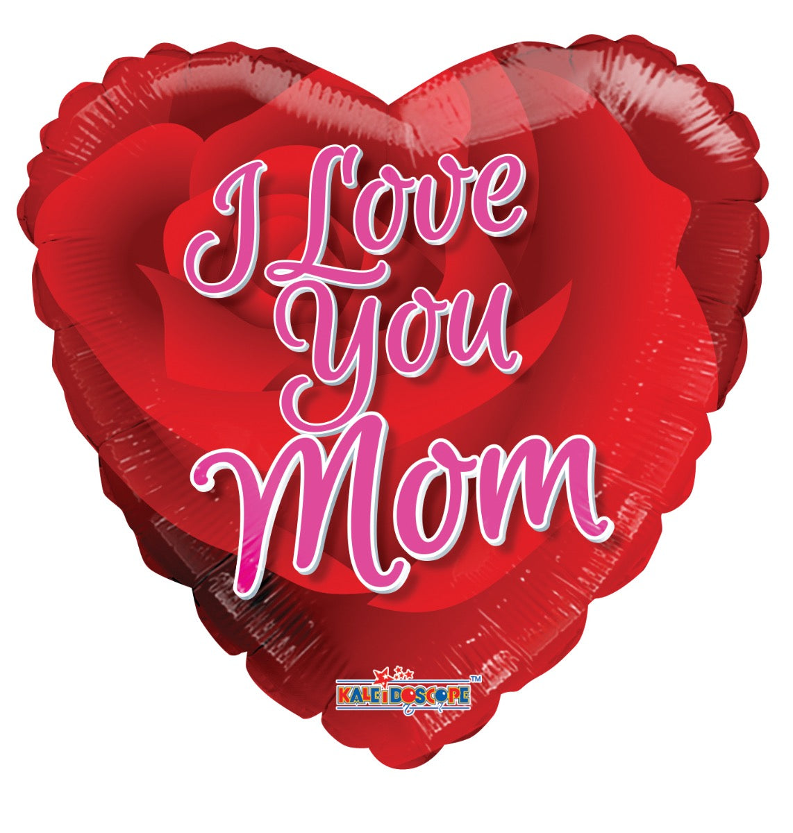 بالون من ورق القصدير مكتوب عليه I Love You MOM باللون الوردي مقاس 18 بوصة